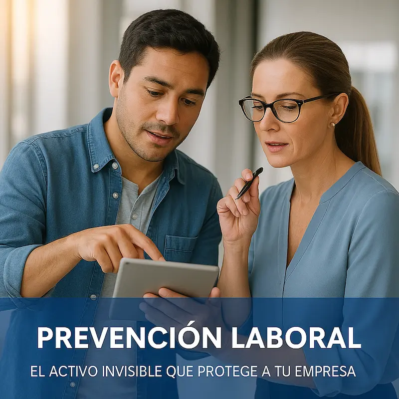 Equipo de trabajo analizando estrategias de prevención laboral para proteger empresas.
